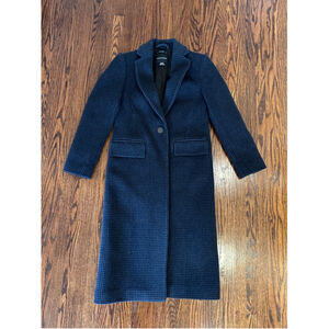 Women's Club Monaco wool blend Coat XXS Blue Houndstooth
